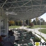 A large, curved awning.