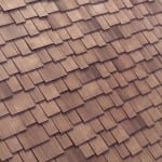 Wooden roof tiles.