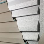 Fiber cement siding cross section.