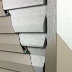 Fiber cement siding cross section.