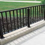 Metal railing.
